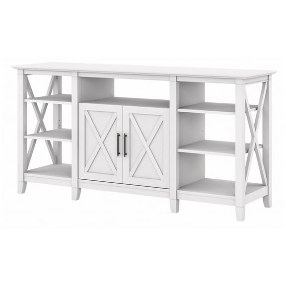 Key West Tall TV Stand for 65 Inch TV in Pure White Oak - Engineered Wood