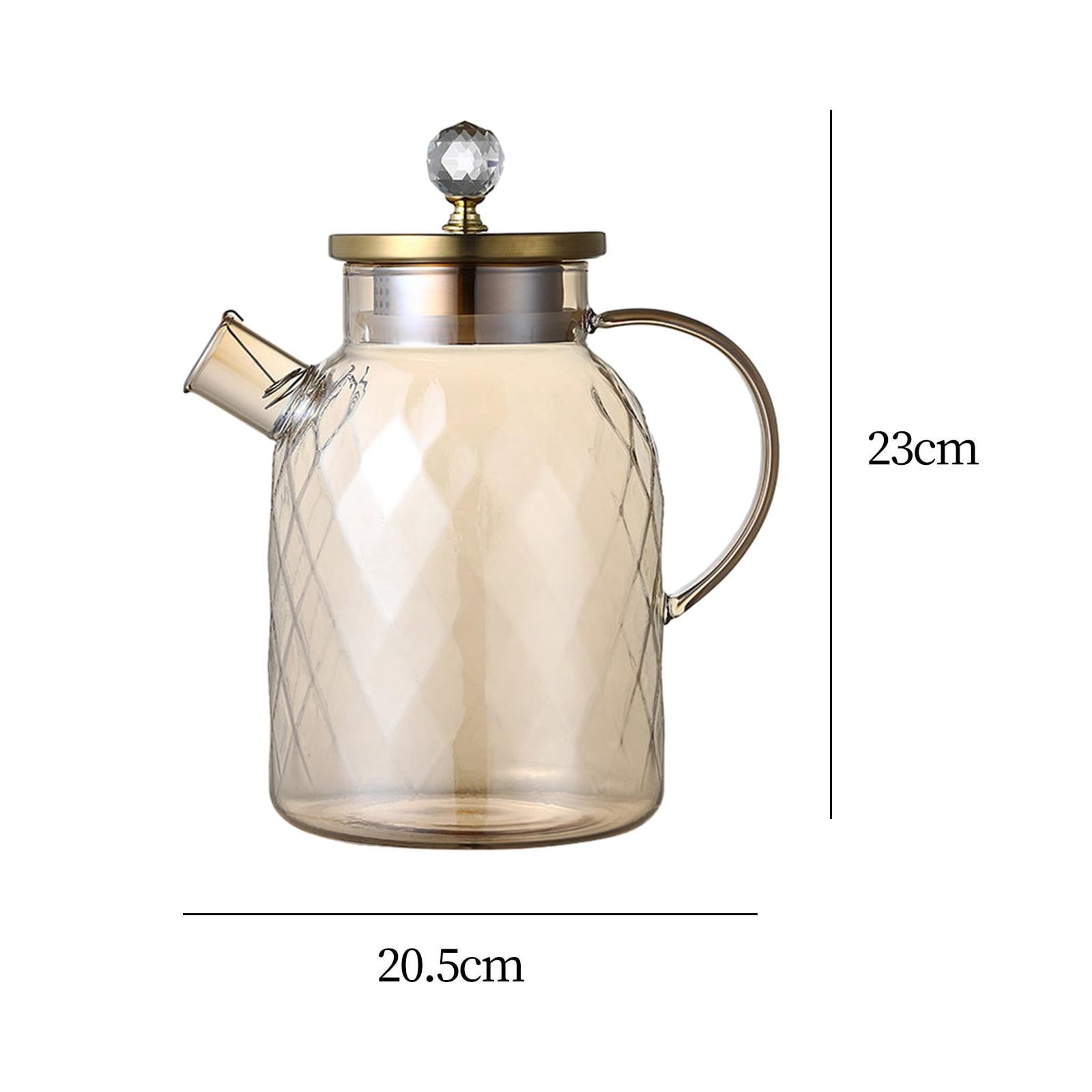 Baoblaze Glass Pitcher Water Carafe with Lid Fridge Pitcher for Family Daily Drinking 20.5cmx23cm