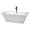 White, variant on Galina 67 Inch Freestanding Bathtub in White with Floor Mounted Faucet, Drain and Overflow Trim in Matte Black