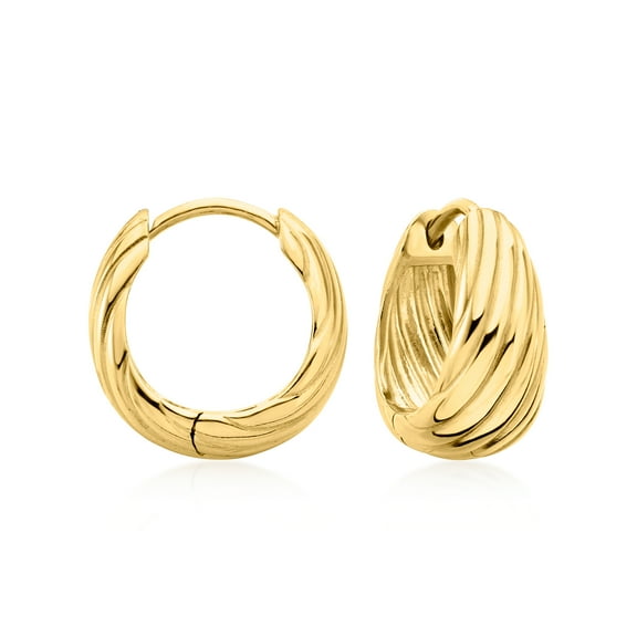 Ross-Simons 18kt Gold Over Sterling Ridged Hoop Earrings, Women's, Adult
