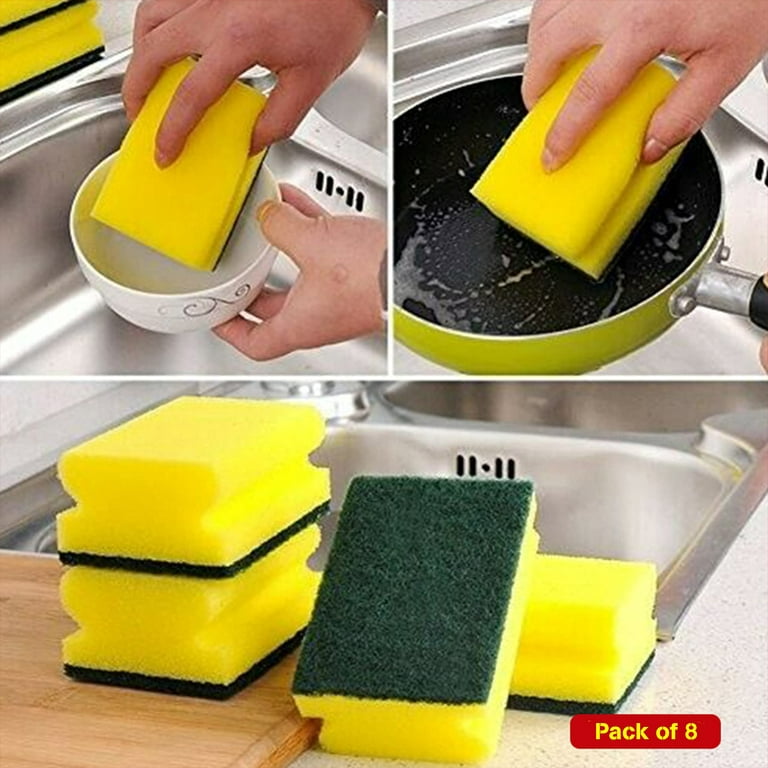 Double-sided Dishwashing Sponges, Stainless Steel Scrubbers Cleaning Ball,  Dishwashing Sponges, For Multifunctional Kitchen Cleaning Tool - Temu Japan