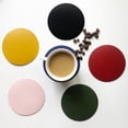 thumbnail image 2 of Drink Coasters with Holder, Faux Leather Coasters Sets of 12, Dual Sided Coasters for Coffee Tabletop Protection Non-Slip Washab (Yellow,10cmx10cm,Round), 2 of 7