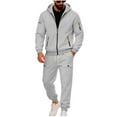 thumbnail image 1 of Birdeem Men's Sweatshirt and Pants Set, Solid Color, Long Sleeved, Hooded, Elastic Waist, Drawstring Straight Leg, Men's Elastic Waist Pants, Men's Drawstring Pants, 1 of 8