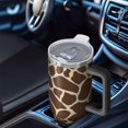 thumbnail image 6 of 40oz Tumbler with Handle and Straw, Vacuum Insulated Stainless Steel Travel Mug, Fits Car Cup Holder, Animal Print, 6 of 6