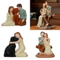 thumbnail image 2 of Loving Couple Resins Figurine Family Dog Parent Sculpture for Home Setting Gift, 2 of 21