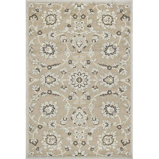 HomeRoots 352976 7 ft. 7 in. x 10 ft. 10 in. UV-Treated Polypropylene Beige & Grey Area Rug