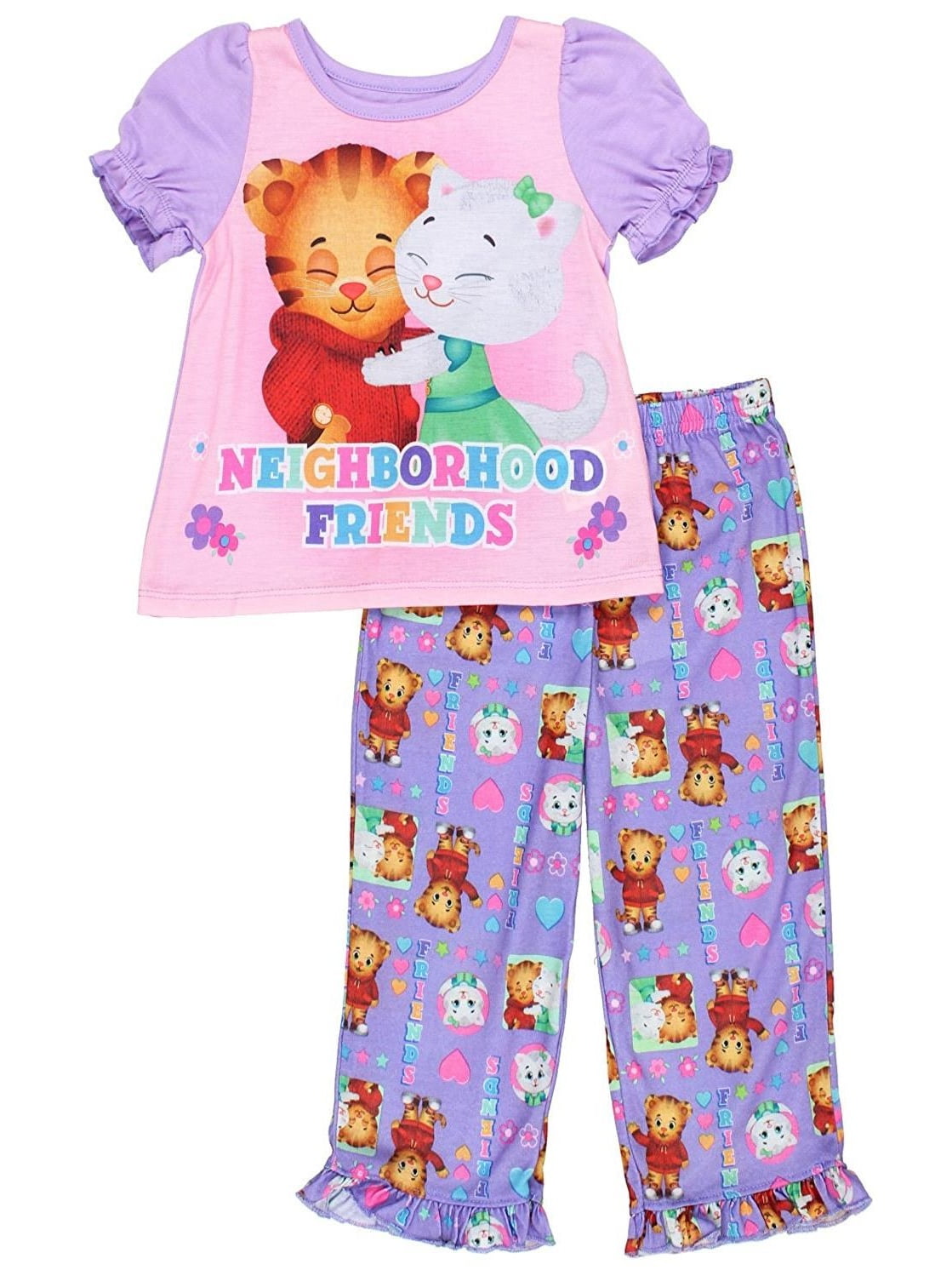 Daniel Tiger Toddler Girls Short Sleeve Poly Pajama Set 
