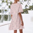 thumbnail image 5 of Liquidation d'Été 2025! Robe Grande Taille pour Femmes, Liquidation de Robe d'Été pour Femmes, Robe Décontractée d'Été pour Femmes Douce Mignonne Robe à Col en V avec Poches Imprimée Manches Courtes à Volants, 5 of 5