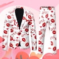 thumbnail image 2 of JHHLSF Mens Valentines Day 3D Digital Printed Suit Set Light Business Jacket Suit White,2XL, 2 of 5