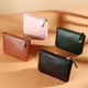 thumbnail image 5 of Monedero para mujer, monedero con cremallera y estampado de lichi, color liso, de piel sintética suave, tarjetero, 5 of 6
