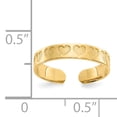 thumbnail image 3 of 14k Yellow Gold Heart Adjustable Toe Ring Open Midi, 3 of 9