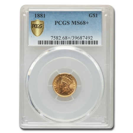 1881 $1 Indian Head Gold MS-68+ PCGS