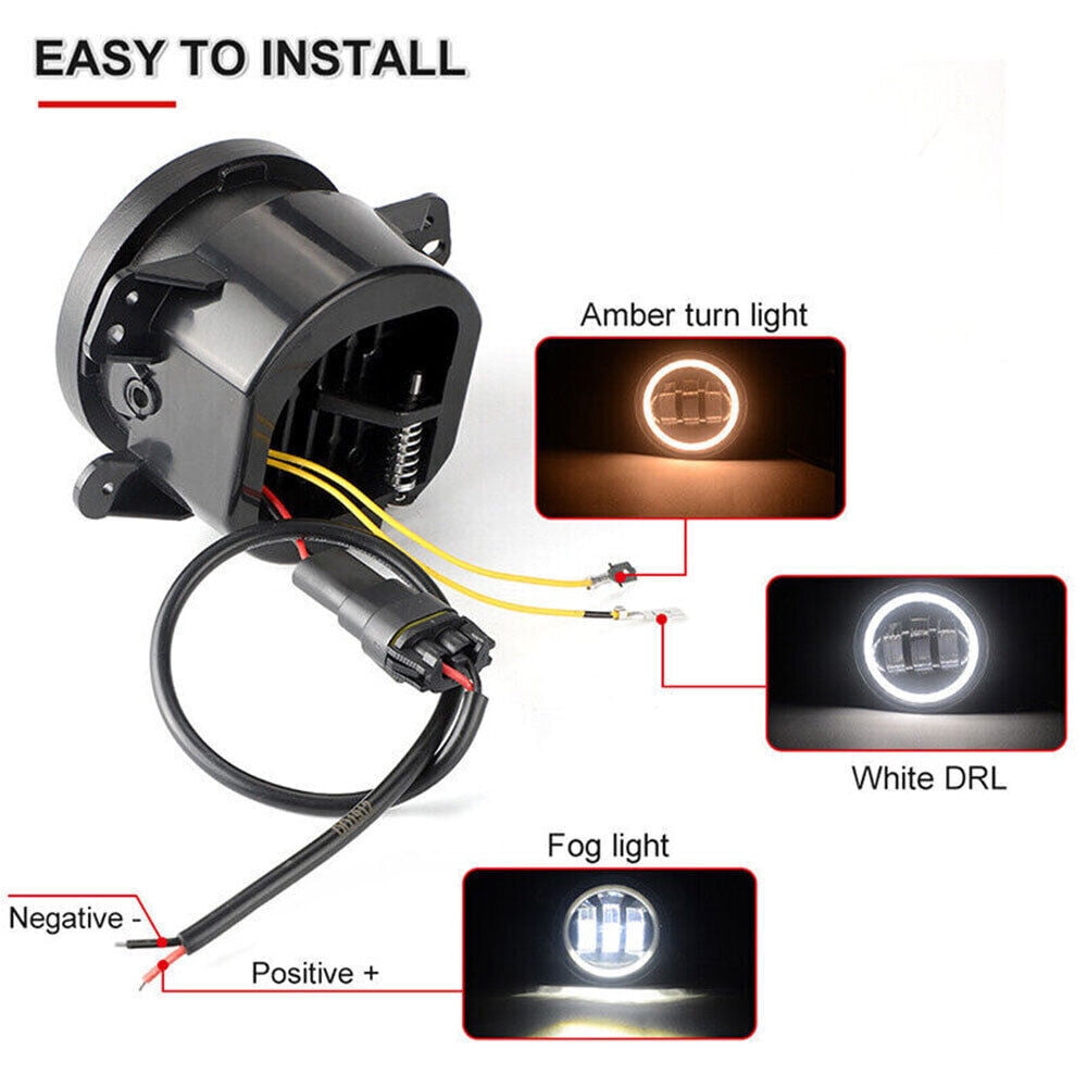 Bumper 4" Led Drivning Fog Lights for Jeep Wrangler JL JT JK Rubicon 2007-2023