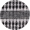 thumbnail image 4 of Unique Loom Cherokee Collection Area Rug - Asheville (4' Round Black/Ivory), 4 of 13