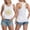 b-4White12, variant on FUYUDY Women'S Tank Top Casual Summer Ribbed Sleeveless Racerback Crew Neck Patterned Print Loose Fit Vest Comfortable Stretchy Basic Female Camisole For Casual Daily Wear,Army Green,L