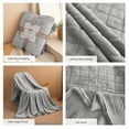 thumbnail image 4 of Wuztai Plaid Solid Color Flannel Blanket Soft Warm, Blue Pink Beige 150x100cm for Couch Lap Car, Cozy Throw Cover, 4 of 7