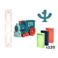 thumbnail image 1 of Juguetes educativos de aprendizaje temprano de tren de colocación creativa para niños azul con 120 piezas CUTICAT Juguetes de tren eléctrico, 1 of 8