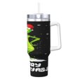 thumbnail image 1 of Regalos personalizados Grin-Ch para vasos de 40 oz con asa y pajita - Taza de café de viaje de acero inoxidable con tapa - Regalos ideales para mujeres, niñas y niños en cumpleaños y Navidad, 1 of 8
