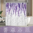 thumbnail image 6 of SUNOLIFE Purple Floral Shower Curtain,Flowers Plants Waterproof Fabric Bathroom Curtain with Hooks,72x72 in, 6 of 8