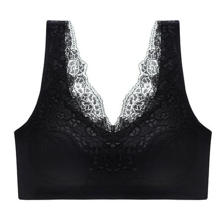 

Women s Lace Push-Up Bra Padded Bralettes for Women for Women Full Coverage Unlined Underwire Bra 2XL Black