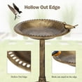 thumbnail image 5 of 28 Inch Height Pedestal Bird Bath, Vintage Standing Birds Feeder w/Antique Flower & Bird Decoration, Lightweight, Birds Baths for Outdoors Garden Yard Patio Decor (Copper), 5 of 9