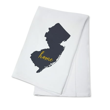 New Jersey, Home State, Gray on White (100% Cotton Tea Towel, Decorative Hand Towel, Kitchen and Home)