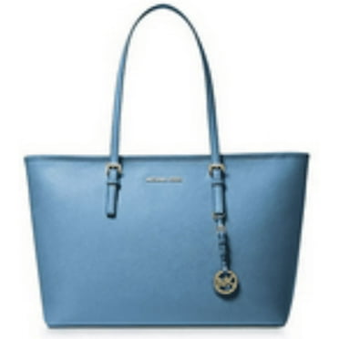 Michael Kors Jet Set Travel Medium Saffiano Leather Top-Zip Tote Bag (STH PACIFI