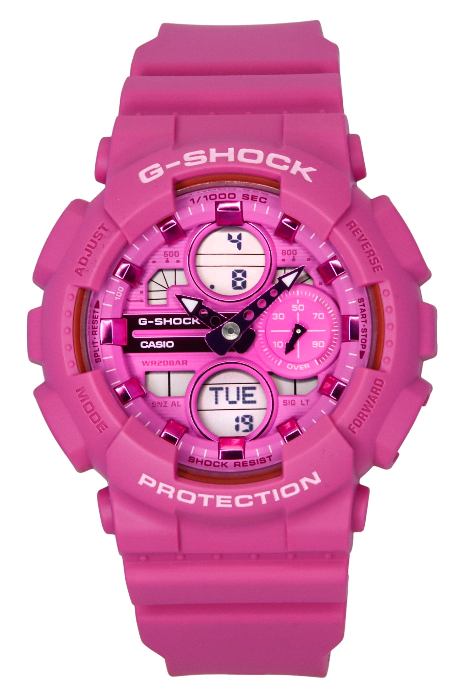 Casio G-Shock S Series Pink Resin Analog Digital Ladies Watch with