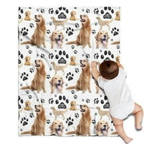 Golden Retriever Blanket,Comfortable Soft Flannel Throw Blanket,All Season,Warm Lightweight Blankets for Sofa Bed Couch Living Room Chair,30"x40"(80x100cm)