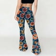 thumbnail image 5 of APEXFWDT Women's Retro Printed Flare Pants High Waist Slim-Fit Stretch Yoga Pants Lightweight Casual Fashion Bell Bottom Pants,XXL,G, 5 of 9