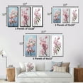 thumbnail image 4 of Designart "Apple Blossom Monochromatic gracefulness XIV" Floral Wall Art Set Of 3 - Pink Apple Blossom Canvas Set For Living Room Decor, 4 of 7