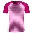 thumbnail image 4 of VNKIDY Boys TShirts Kids Striped Short Sleeve Raglan Tees Waffle Knit Crewneck Casual Breathable Stretch Top For Casual Daily Wear Trendy Top Hot Pink 24, 4 of 4