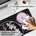 thumbnail image 6 of Japanese Cherry Blossom Sakura Mouse Pad Black XL, Extended Large Mouse Pad, Kawaii Pink Black Mousepad, Moon Floral Long Big Desk Mouse Mat, Cherry Blossom Decor Stuff Accessories, 31.5 X 11.8 Inch, 6 of 6