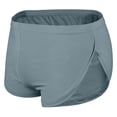 thumbnail image 2 of Zynviq Casual Underwear Men Athletic Gray Elastic Waist Split Sides Solid Boxer Briefs Mens Briefs,XL, 2 of 5