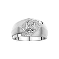 thumbnail image 1 of RYLOS Mens Rings 14K White Gold Ring 6X4MM Oval Shape Gemstone & Diamond Ring White Topaz April Birthstone Rings For Man Gold Rings Size 9, 1 of 7