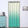 thumbnail image 2 of Teal Shower Curtains Beige and Turquoise Ombre Gradient Polyester Fabric Waterproof Bath Curtain Unique Design Bathroom Stall Decor Accessories Set with Hooks, 36W x 72H Inch, 2 of 6