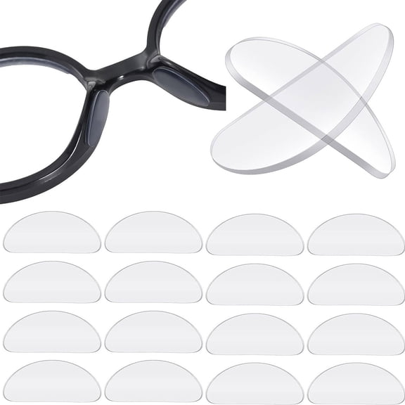 D-Shaped Silicone Nose Pads For Eyewear - Soft Flexible Silicone Material, D-Design For Comfort Fit, Anti-Slip, Pressure Relief, Easy To Install And Replace - For Eyeglass(10pc)