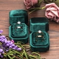 thumbnail image 6 of Small Velvet Ring Box Cut Edge Octagon for Wedding Engagement(Green), 6 of 6