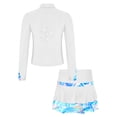 thumbnail image 4 of Kaerm Kids Girls 2 Pieces Tennis Golf Clothes Set Figure Ice Skating Dance Suit Rhinestone White 4, 4 of 7