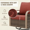 thumbnail image 6 of INTER HUT Modern Wicker Outdoor Swivel Rocking Chair, Rattan Glider Rcoker Chairs Patio Furniture, 2 Chairs, Brown/Red, 6 of 7