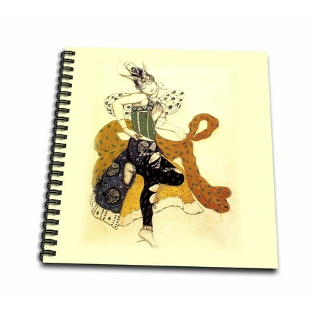 3dRose Russian Painter Bakst Art Deco Costume Design.jpg - Drawing Book, 8 by 8-inch