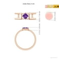 thumbnail image 4 of ANGARA Natural Square Amethyst Solitaire Parallel Split Shank Ring in 14K Rose Gold for Women (Size-4mm) | February Birthstone, Birthday, Anniversary, Jewelry Gift for Women | Natural Amethyst Ring, 4 of 8