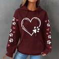thumbnail image 2 of Cute Dog Paw Print Hoodies for Women Casual Oversized Waffle Hooded Sweatshirts Comfy Fall Winter Pullover Tops for Going Out, 2 of 5