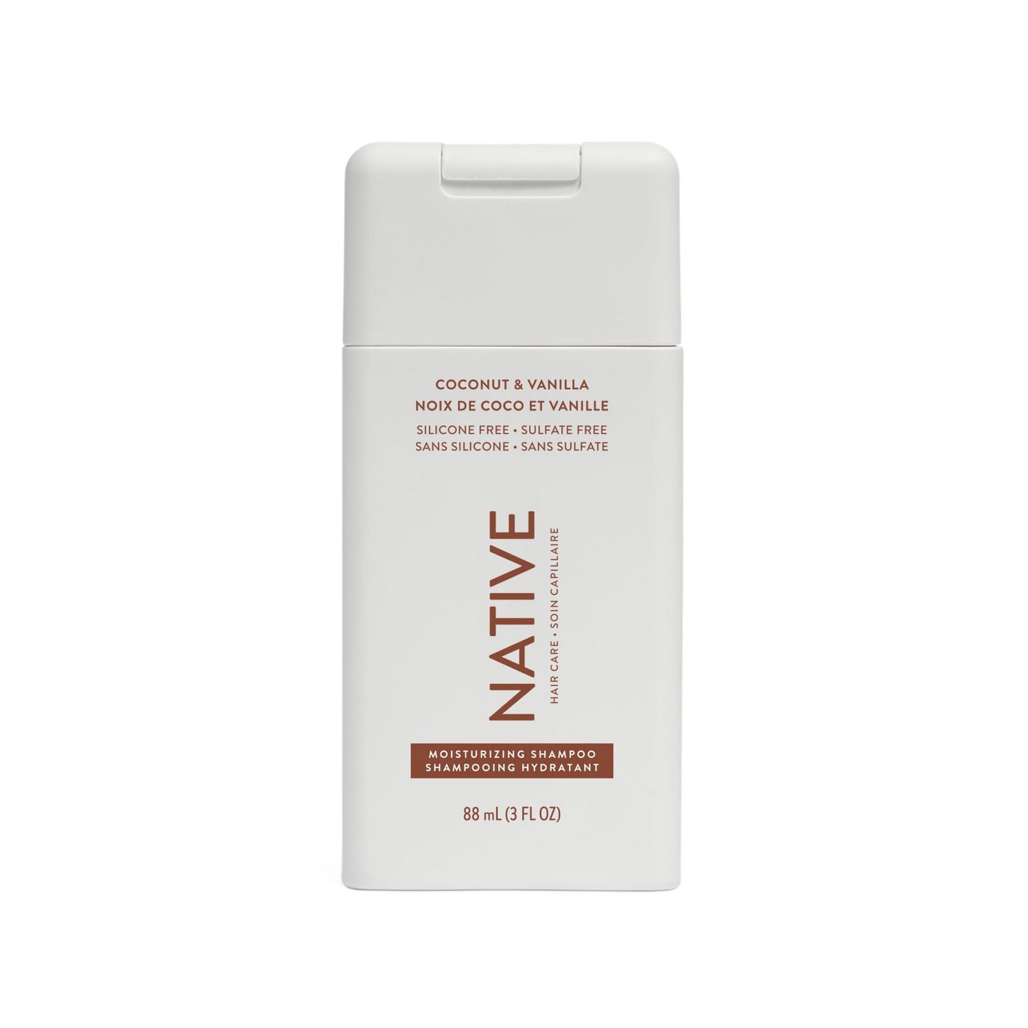 Shampoing hydratant Native Noix de coco et vanille, format mini, 88 mL 88ML