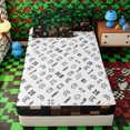 thumbnail image 4 of Erosebridal Dark Jungle Pixel Grid Zipper Full Size Comforter Sets with Fitted Sheet and 2 Pillowcases,Minimal Two-Tone Pixel Texture Zipper Bedding Set,Forest Black Beige,4pcs,Reversible, 4 of 6