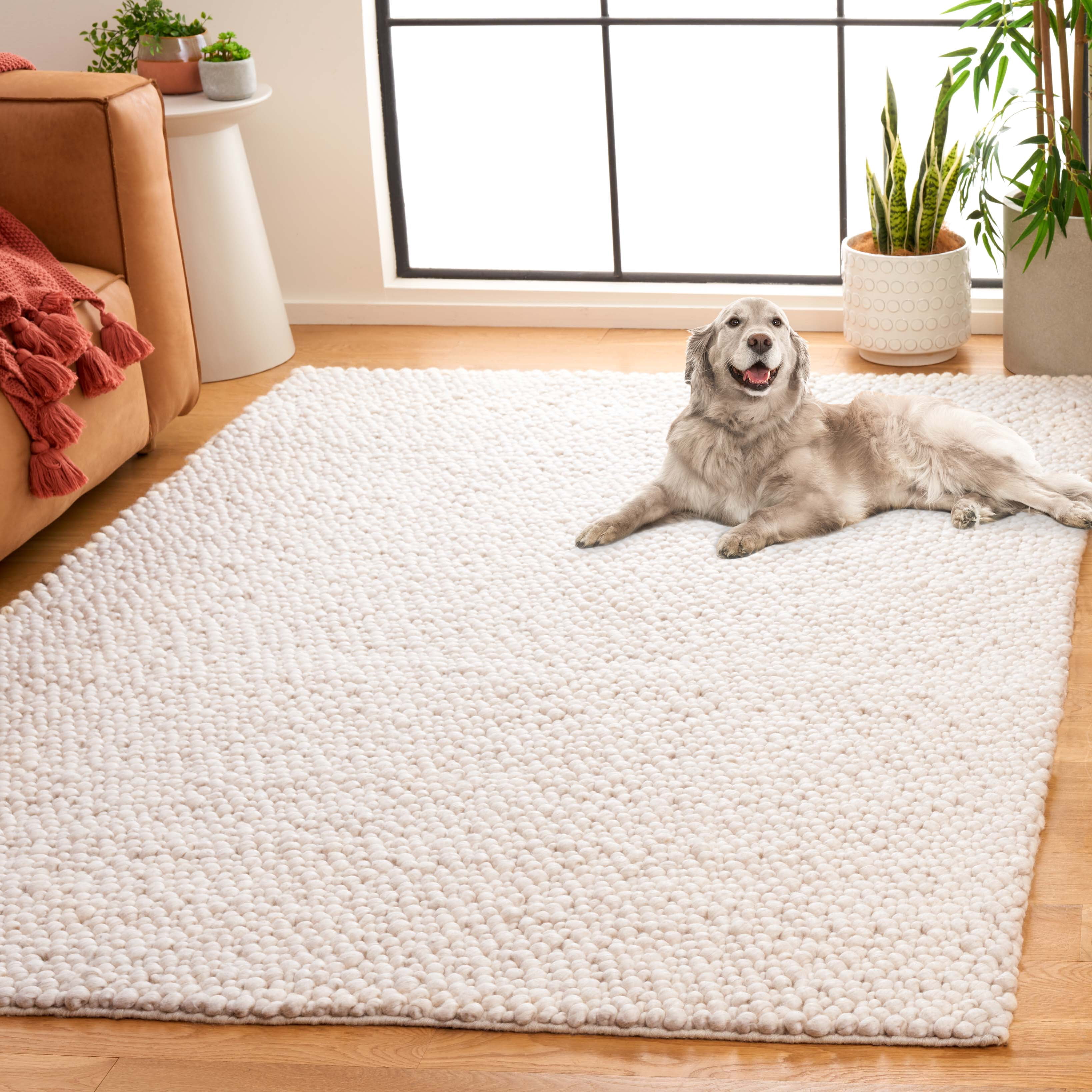 SAFAVIEH Natura Joey Solid Area Rug, Ivory, 5' x 8'