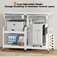 thumbnail image 4 of POAO Large 3-Tier Rolling Printer Stand with Storage Drawer,5 Adjustable Shelves Mobile Cart with Industrial Wheels for Home Office Desk,White, 4 of 8