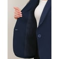thumbnail image 5 of DARING DIVA Women's 3/4 Sleeve Shawl Lapel Work Blazer with Pockets S Royal Blue, 5 of 6