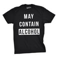 thumbnail image 1 of T-shirts Amusants pour Hommes « May Contain Alcohol » Hilarants, Boisson, Nouveauté, Cool (Noir) - L, 1 of 4