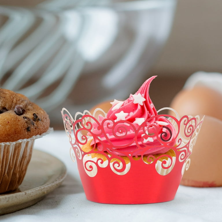 50 Pcs Mirror Aluminum Foil Paper Cup Muffins Cake Foil Edging